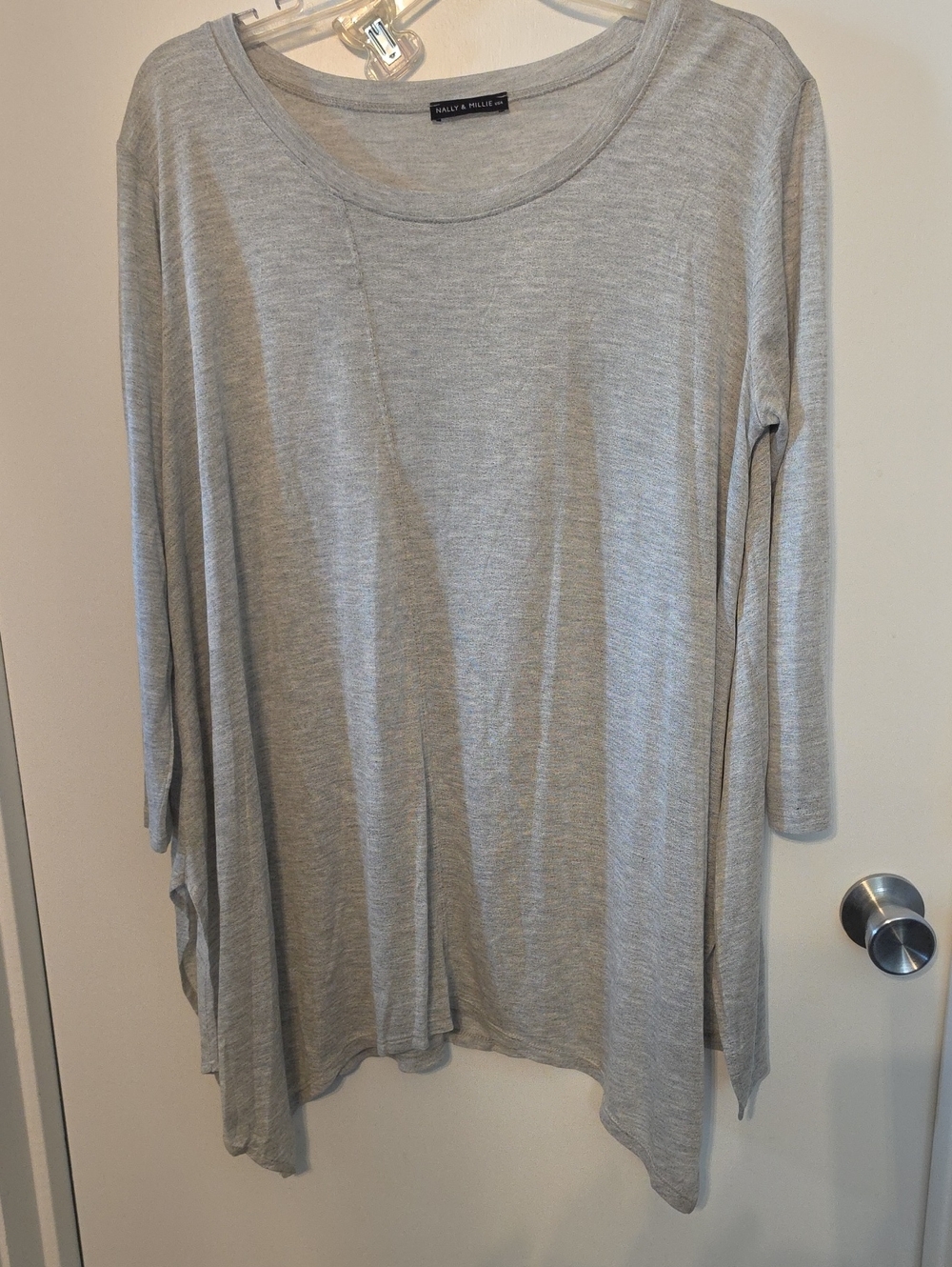 Nally & Millie Light Gray Draped Swing Tunic
